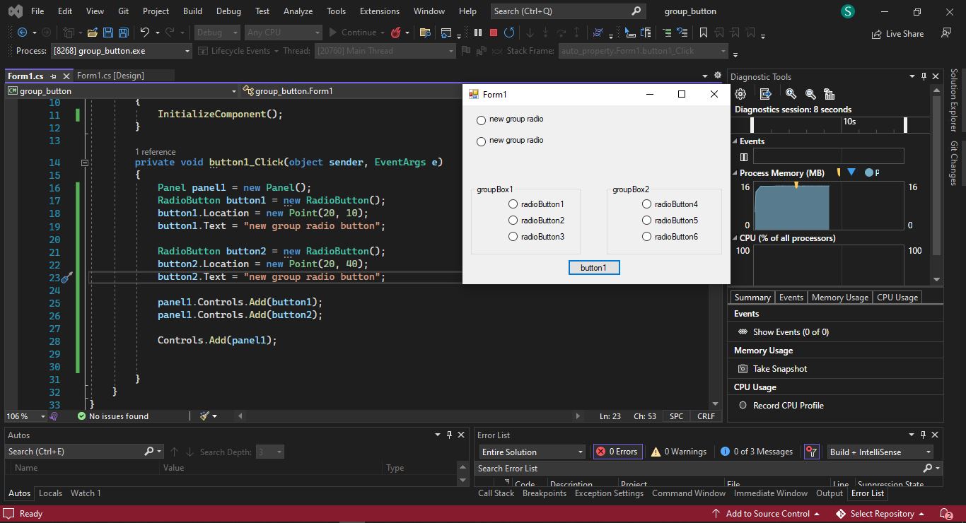 Group the Radio Buttons in C Delft Stack
